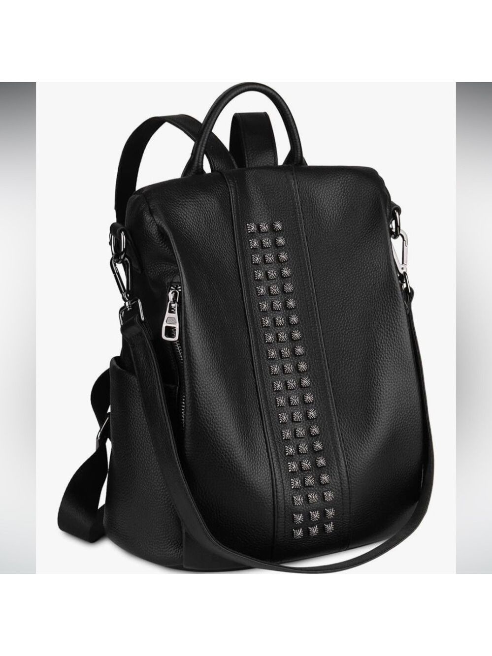 Genuine Leather Backpack Shoulder Bag Travel Anti-Theft Satchel for Women